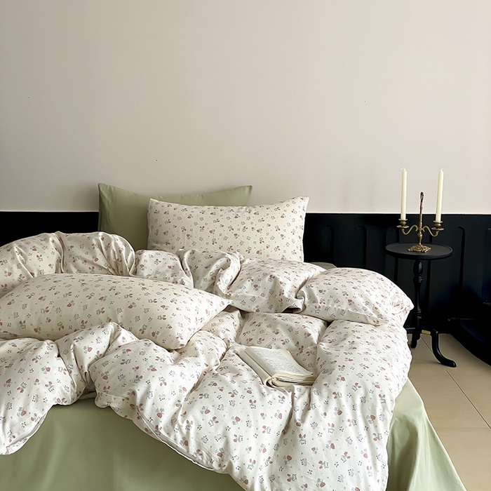 91家纺网 家纺一手货源 找家纺 时光里 2025新款A类全棉双层纱复古花卉色单品与套件 岁月静好-桔