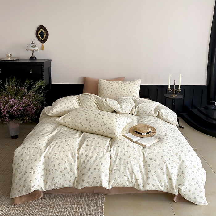 91家纺网 家纺一手货源 找家纺 时光里 2025新款A类全棉双层纱复古花卉色单品与套件 岁月静好-绿