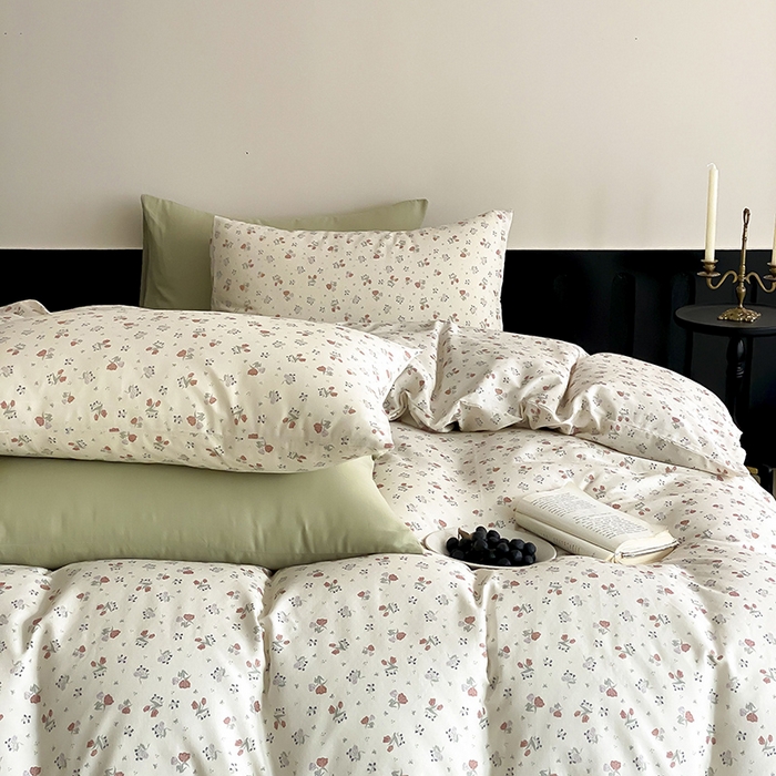 91家纺网 家纺一手货源 找家纺 时光里 2025新款A类全棉双层纱复古花卉色单品与套件 岁月静好-桔