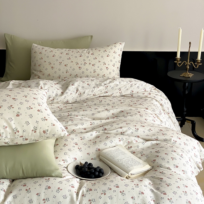 91家纺网 家纺一手货源 找家纺 时光里 2025新款A类全棉双层纱复古花卉色单品与套件 岁月静好-桔