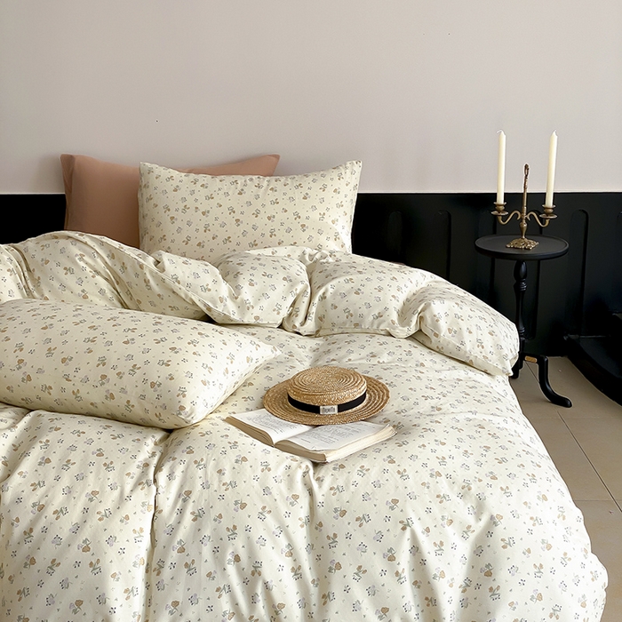 91家纺网 家纺一手货源 找家纺 时光里 2025新款A类全棉双层纱复古花卉色单品与套件 岁月静好-绿