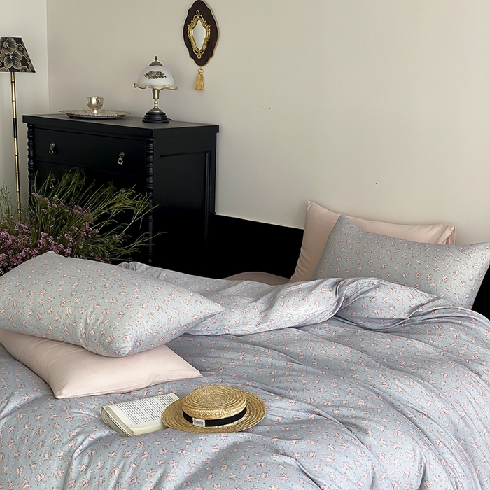 91家纺网 家纺一手货源 找家纺 时光里 2025新款A类全棉双层纱复古花卉色单品与套件 山岚绮梦