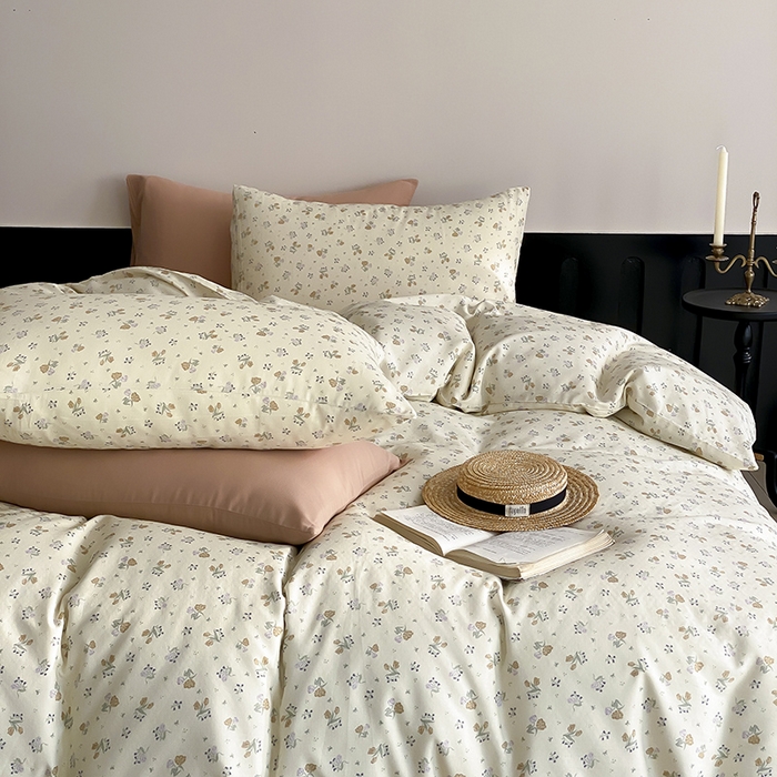 91家纺网 家纺一手货源 找家纺 时光里 2025新款A类全棉双层纱复古花卉色单品与套件 岁月静好-绿