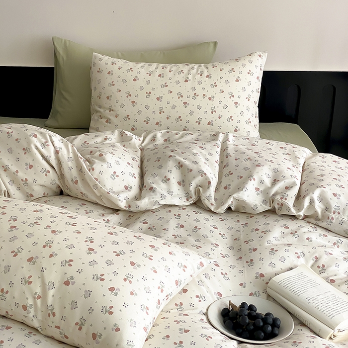 91家纺网 家纺一手货源 找家纺 时光里 2025新款A类全棉双层纱复古花卉色单品与套件 岁月静好-桔