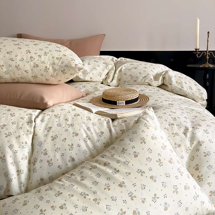 91家纺网 家纺一手货源 找家纺 时光里 2025新款A类全棉双层纱复古花卉色单品与套件 岁月静好-绿