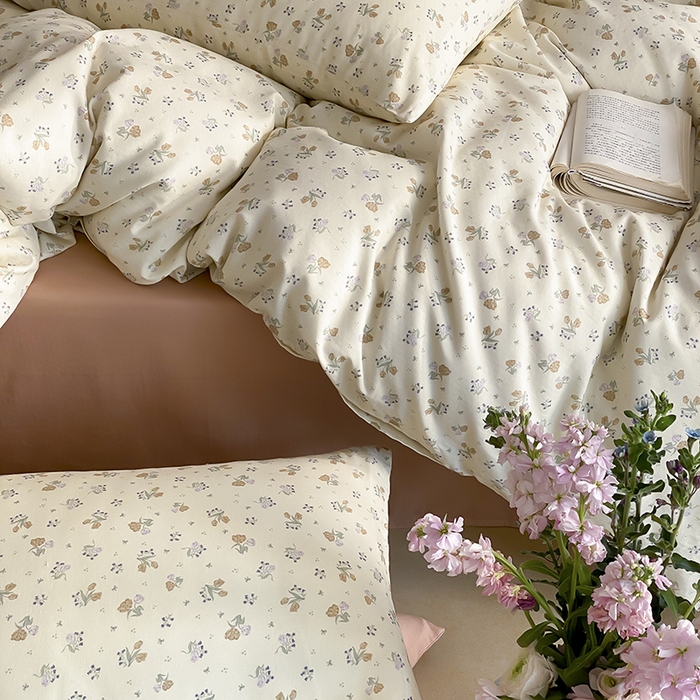 91家纺网 家纺一手货源 找家纺 时光里 2025新款A类全棉双层纱复古花卉色单品与套件 岁月静好-绿