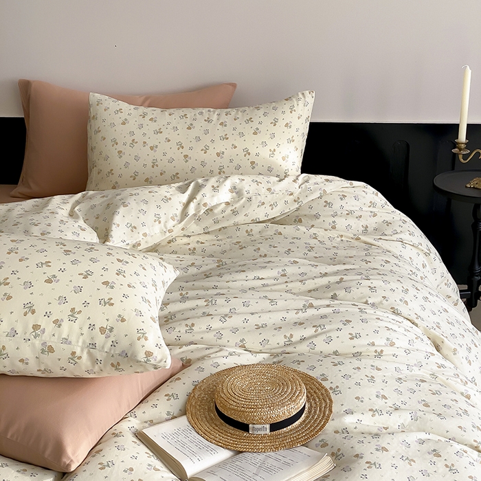 91家纺网 家纺一手货源 找家纺 时光里 2025新款A类全棉双层纱复古花卉色单品与套件 岁月静好-绿