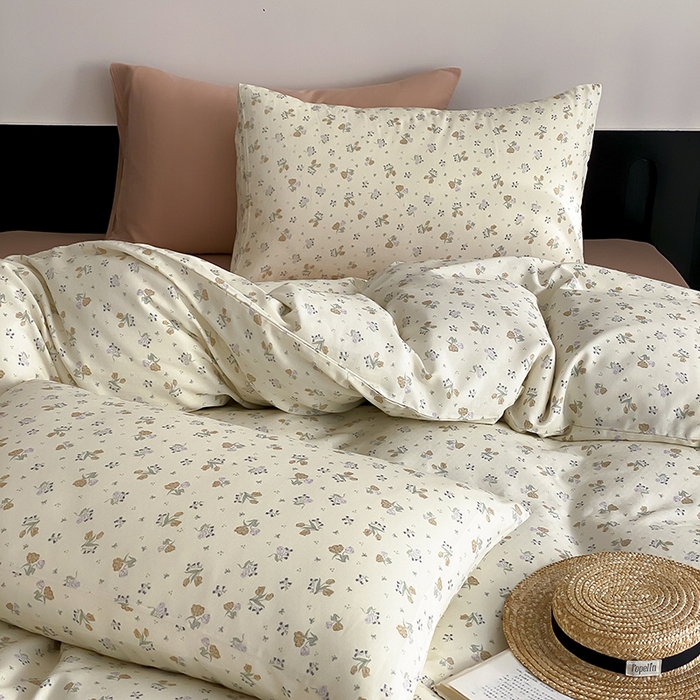 91家纺网 家纺一手货源 找家纺 时光里 2025新款A类全棉双层纱复古花卉色单品与套件 岁月静好-绿