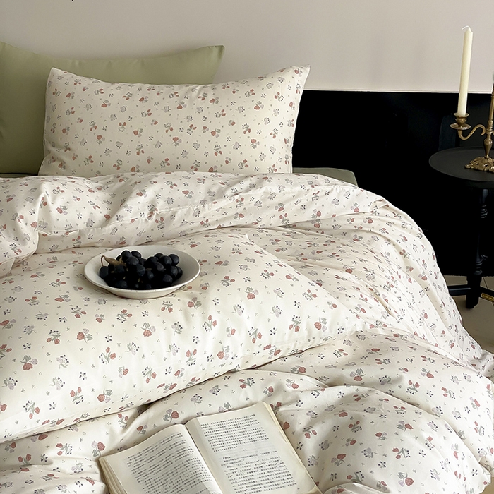 91家纺网 家纺一手货源 找家纺 时光里 2025新款A类全棉双层纱复古花卉色单品与套件 岁月静好-桔