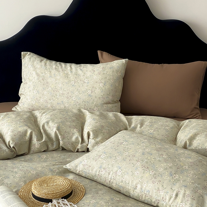 91家纺网 家纺一手货源 找家纺 时光里 2025新款A类全棉双层纱复古花卉色单品与套件 花与浔