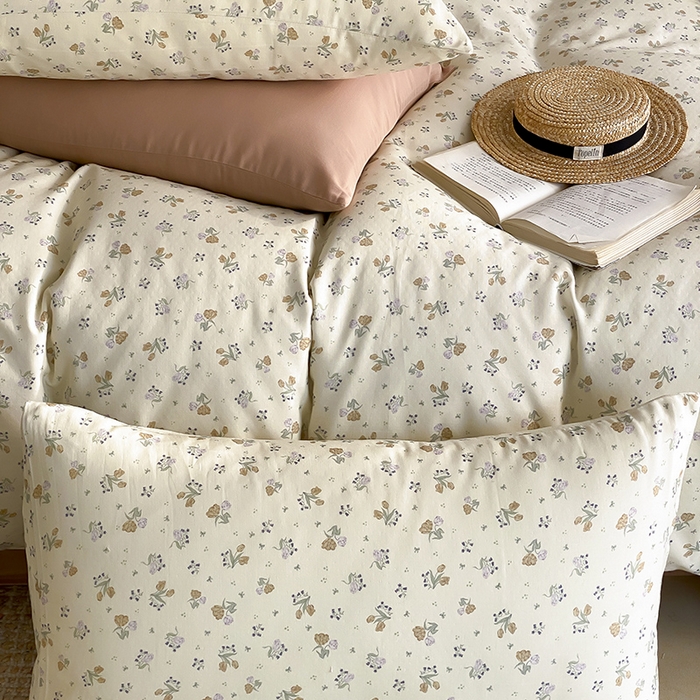 91家纺网 家纺一手货源 找家纺 时光里 2025新款A类全棉双层纱复古花卉色单品与套件 岁月静好-绿