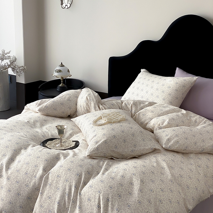 91家纺网 家纺一手货源 找家纺 时光里 2025新款A类全棉双层纱复古花卉色单品与套件 禧容