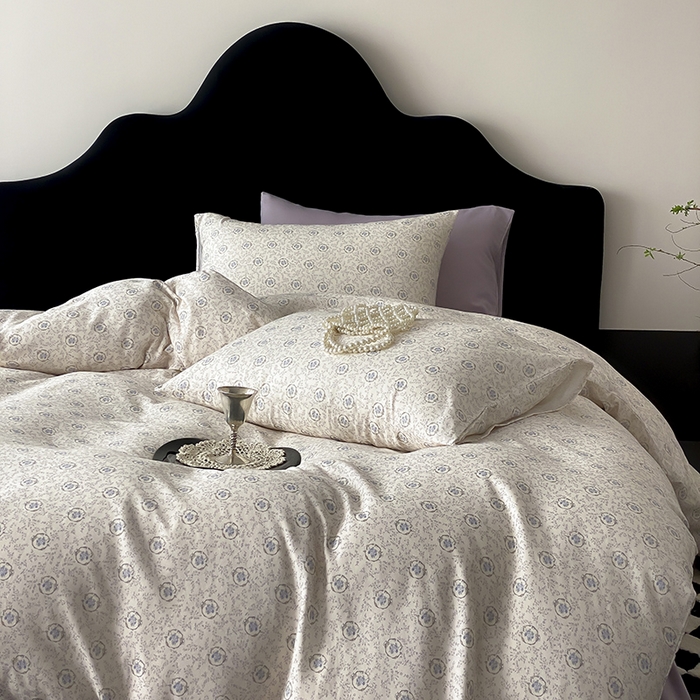 91家纺网 家纺一手货源 找家纺 时光里 2025新款A类全棉双层纱复古花卉色单品与套件 禧容