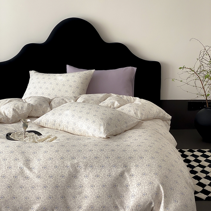 91家纺网 家纺一手货源 找家纺 时光里 2025新款A类全棉双层纱复古花卉色单品与套件 禧容