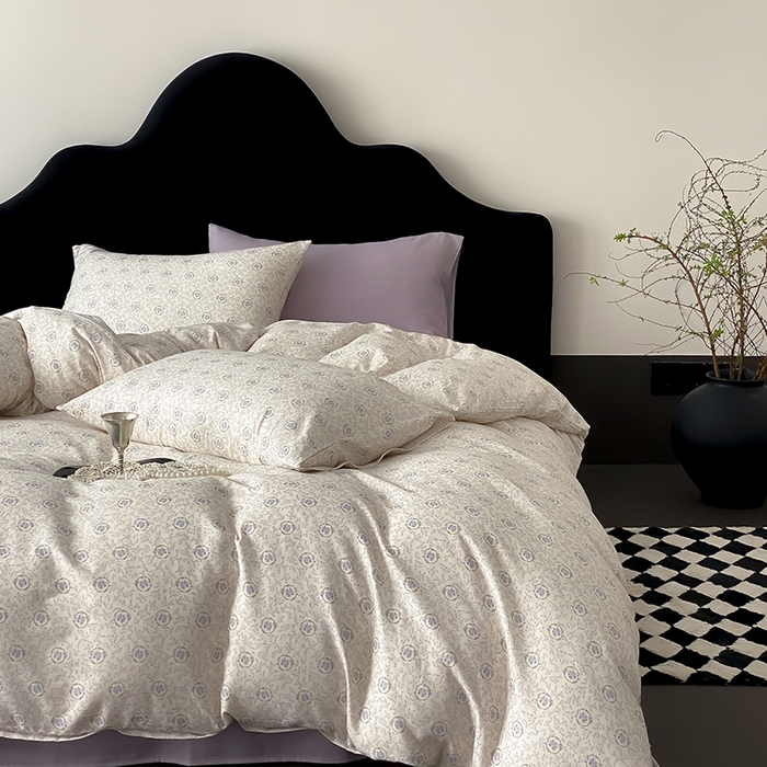 91家纺网 家纺一手货源 找家纺 时光里 2025新款A类全棉双层纱复古花卉色单品与套件 禧容