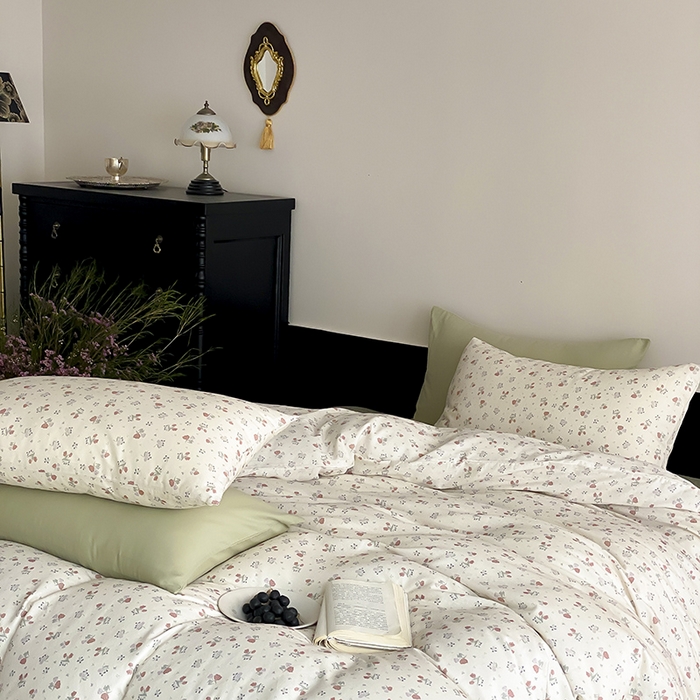 91家纺网 家纺一手货源 找家纺 时光里 2025新款A类全棉双层纱复古花卉色单品与套件 岁月静好-桔