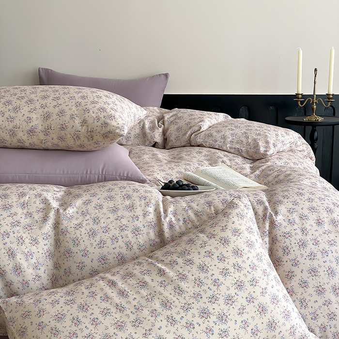 91家纺网 家纺一手货源 找家纺 时光里 2025新款A类全棉双层纱复古花卉色单品与套件 绮梦