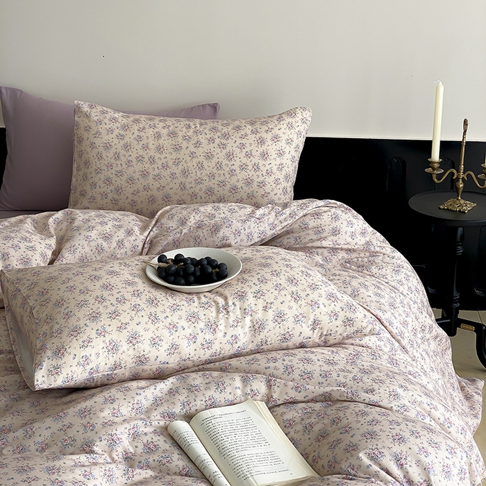 91家纺网 家纺一手货源 找家纺 时光里 2025新款A类全棉双层纱复古花卉色单品与套件 绮梦