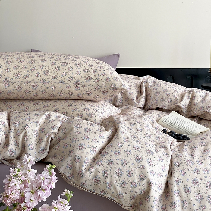 91家纺网 家纺一手货源 找家纺 时光里 2025新款A类全棉双层纱复古花卉色单品与套件 绮梦