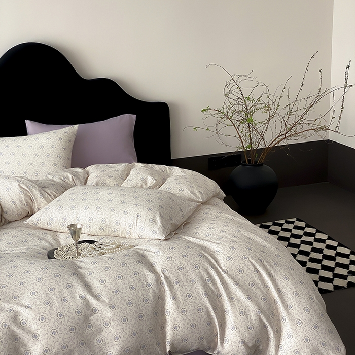 91家纺网 家纺一手货源 找家纺 时光里 2025新款A类全棉双层纱复古花卉色单品与套件 禧容