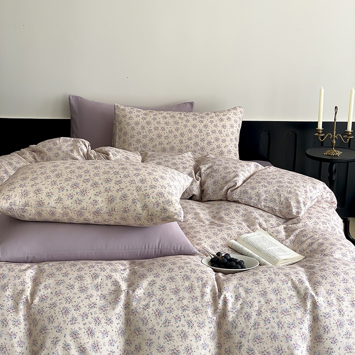 91家纺网 家纺一手货源 找家纺 时光里 2025新款A类全棉双层纱复古花卉色单品与套件 绮梦