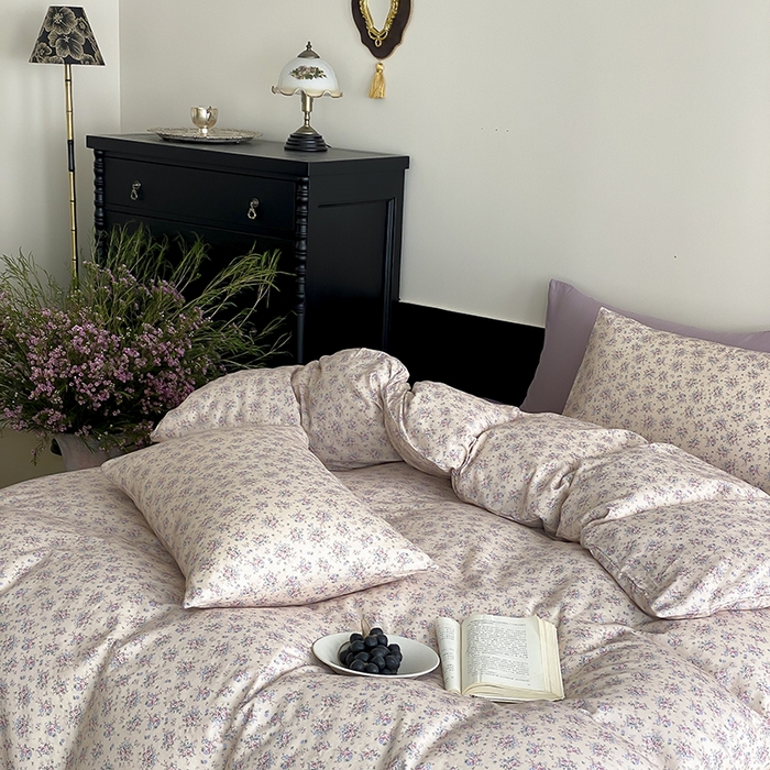 91家纺网 家纺一手货源 找家纺 时光里 2025新款A类全棉双层纱复古花卉色单品与套件 绮梦