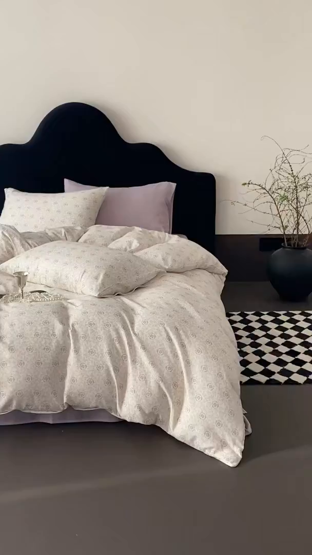 91家纺网 家纺一手货源 找家纺 时光里 2025新款A类全棉双层纱复古花卉色单品与套件 禧容