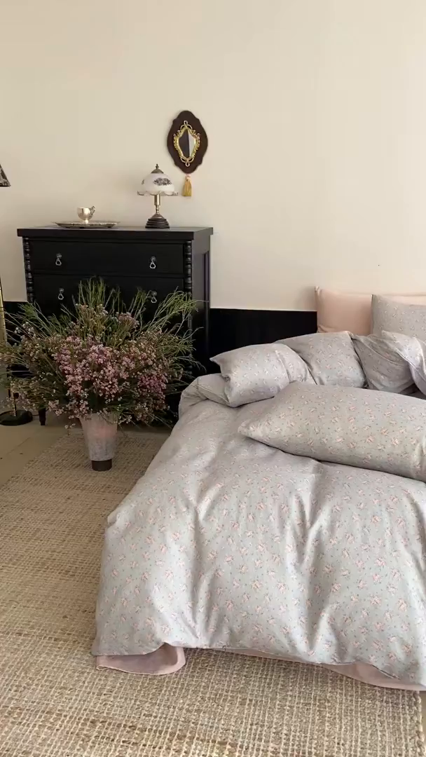 91家纺网 家纺一手货源 找家纺 时光里 2025新款A类全棉双层纱复古花卉色单品与套件 山岚绮梦