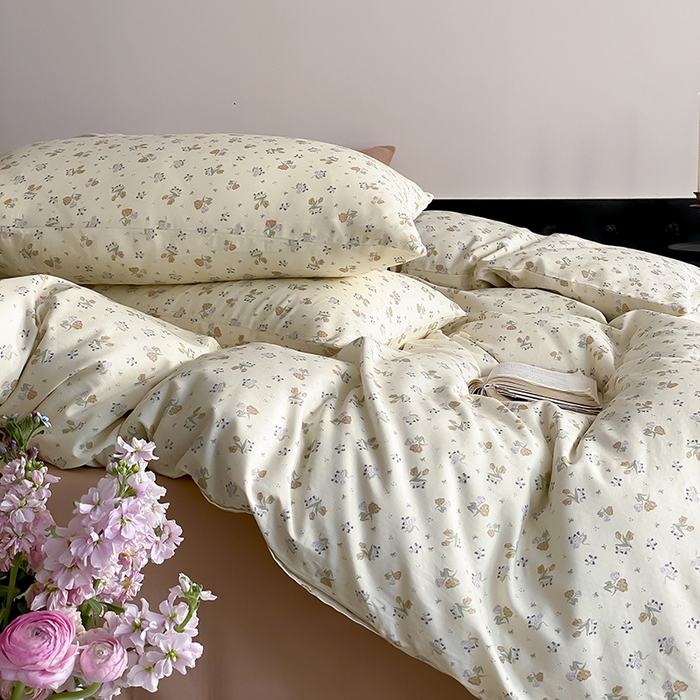 91家纺网 家纺一手货源 找家纺 时光里 2025新款A类全棉双层纱复古花卉色单品与套件 岁月静好-绿