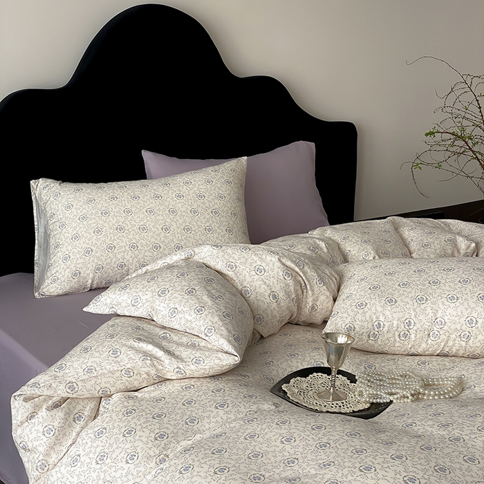 91家纺网 家纺一手货源 找家纺 时光里 2025新款A类全棉双层纱复古花卉色单品与套件 禧容