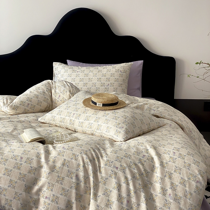 91家纺网 家纺一手货源 找家纺 时光里 2025新款A类全棉双层纱复古花卉色单品与套件 花裳