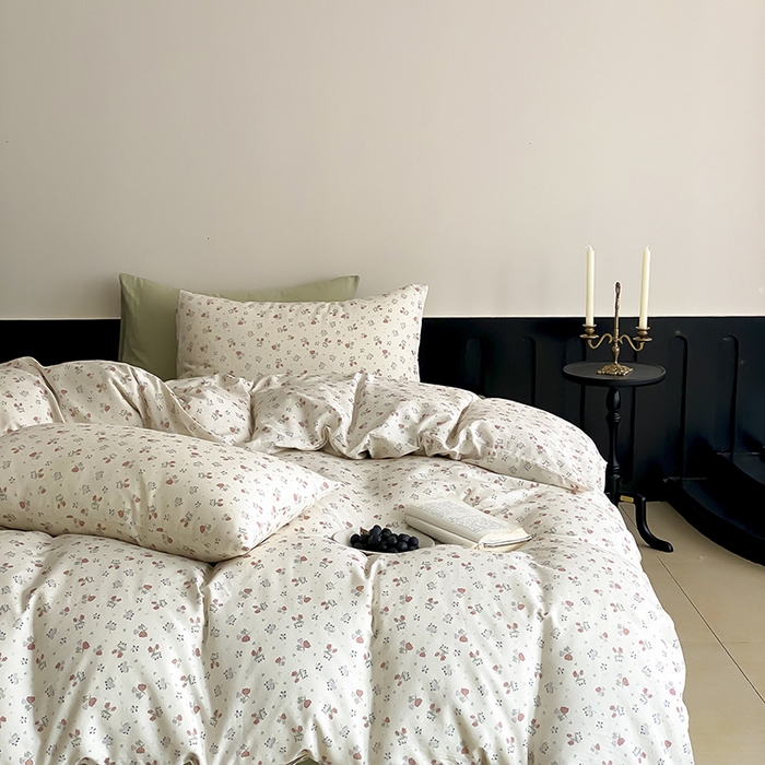 91家纺网 家纺一手货源 找家纺 时光里 2025新款A类全棉双层纱复古花卉色单品与套件 岁月静好-桔