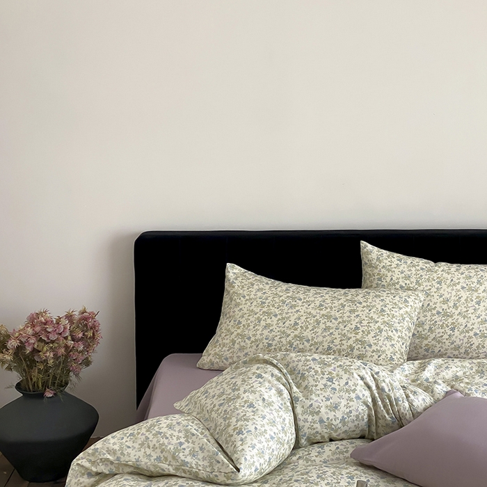 91家纺网 家纺一手货源 找家纺 时光里 2025新款双层纱复古风色系列单品与套件 粉黛-绿