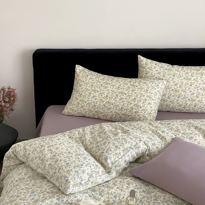 91家纺网 家纺一手货源 找家纺 时光里 2025新款双层纱复古风色系列单品与套件 粉黛-绿