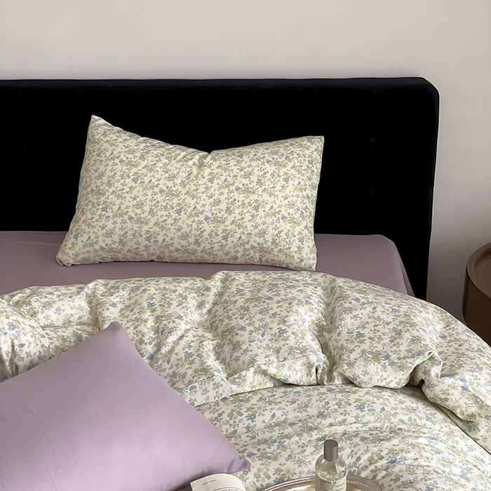 91家纺网 家纺一手货源 找家纺 时光里 2025新款双层纱复古风色系列单品与套件 粉黛-绿