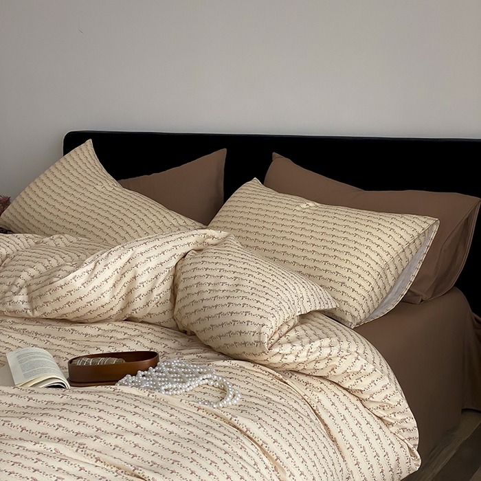 91家纺网 家纺一手货源 找家纺 时光里 2025新款双层纱复古风色系列单品与套件 林间