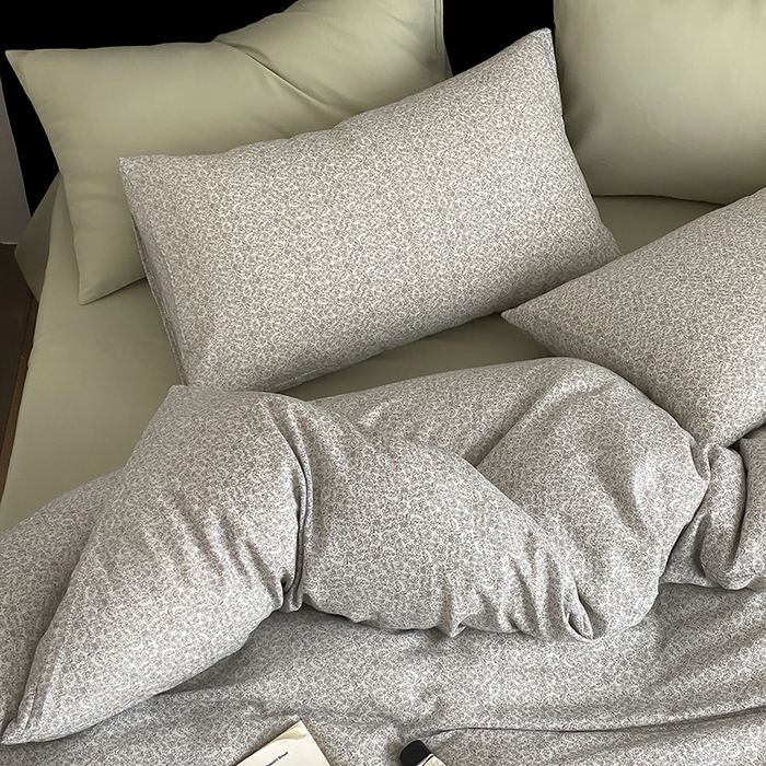 91家纺网 家纺一手货源 找家纺 时光里 2025新款双层纱复古风色系列单品与套件 惜花涧-绿