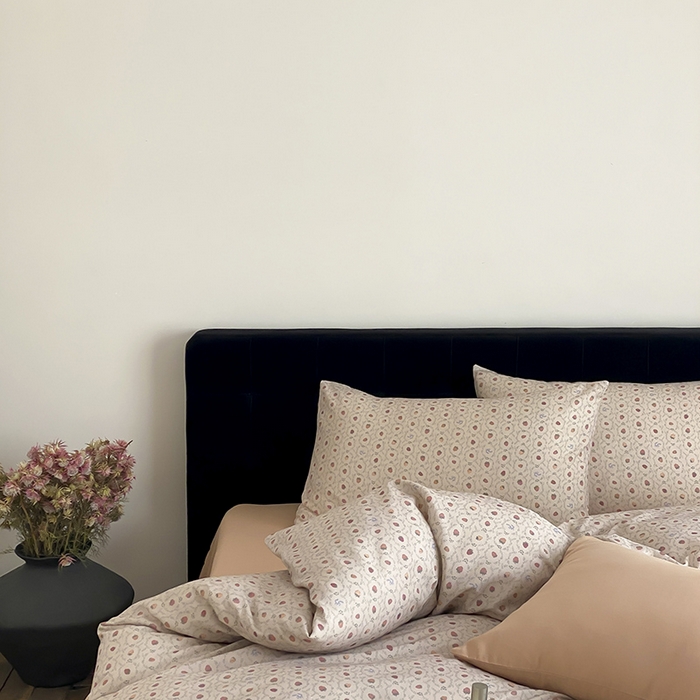 91家纺网 家纺一手货源 找家纺 时光里 2025新款双层纱复古风色系列单品与套件 恬觅-粉