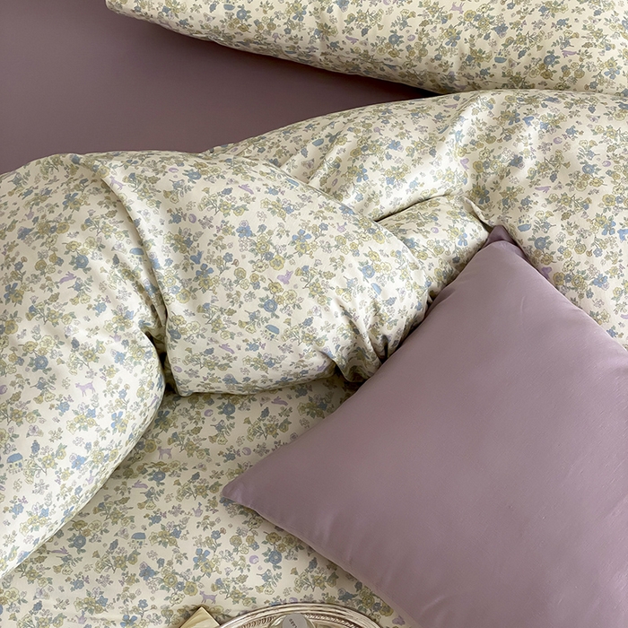 91家纺网 家纺一手货源 找家纺 时光里 2025新款双层纱复古风色系列单品与套件 粉黛-绿