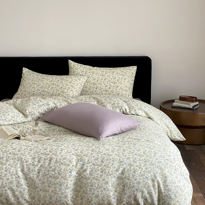 91家纺网 家纺一手货源 找家纺 时光里 2025新款双层纱复古风色系列单品与套件 粉黛-绿