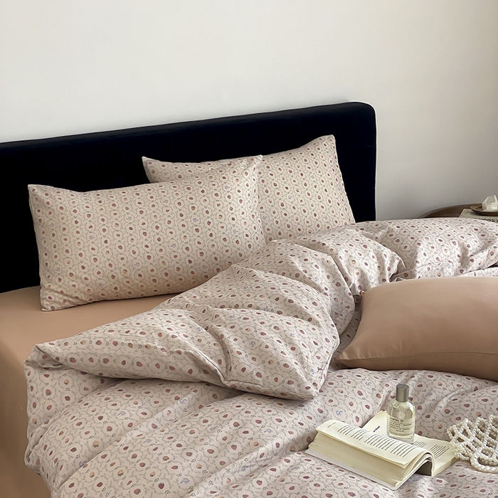 91家纺网 家纺一手货源 找家纺 时光里 2025新款双层纱复古风色系列单品与套件 恬觅-粉