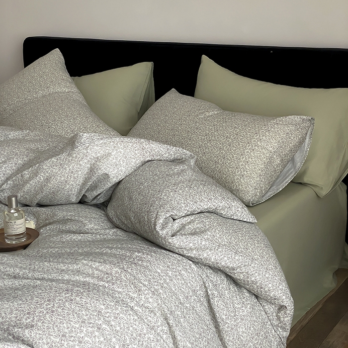 91家纺网 家纺一手货源 找家纺 时光里 2025新款双层纱复古风色系列单品与套件 惜花涧-绿