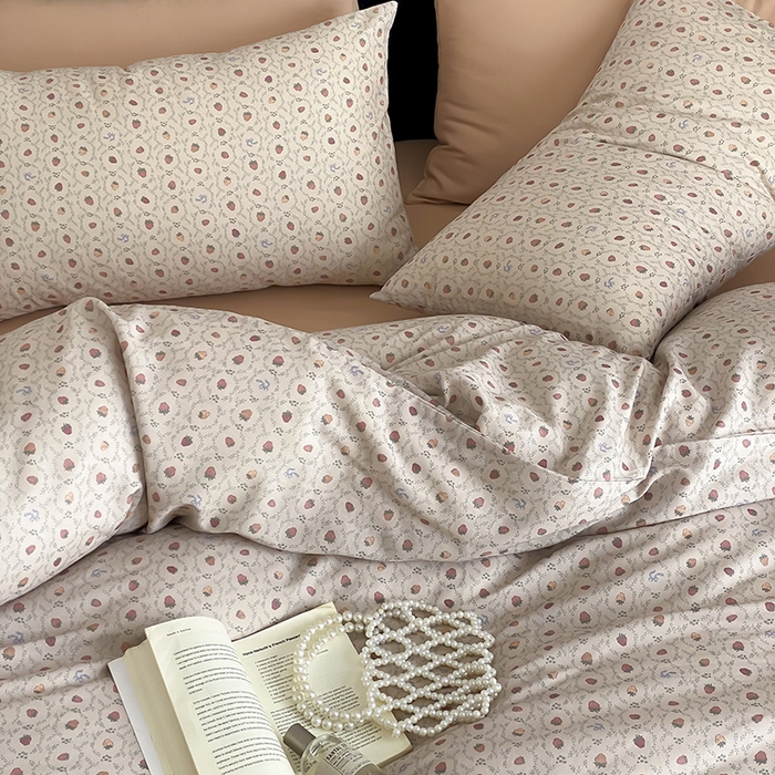 91家纺网 家纺一手货源 找家纺 时光里 2025新款双层纱复古风色系列单品与套件 恬觅-粉