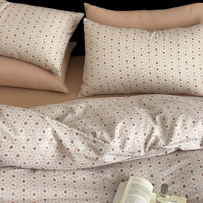 91家纺网 家纺一手货源 找家纺 时光里 2025新款双层纱复古风色系列单品与套件 恬觅-粉