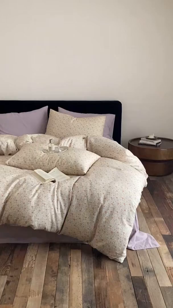 91家纺网 家纺一手货源 找家纺 时光里 2025新款双层纱复古风色系列单品与套件 秋韵