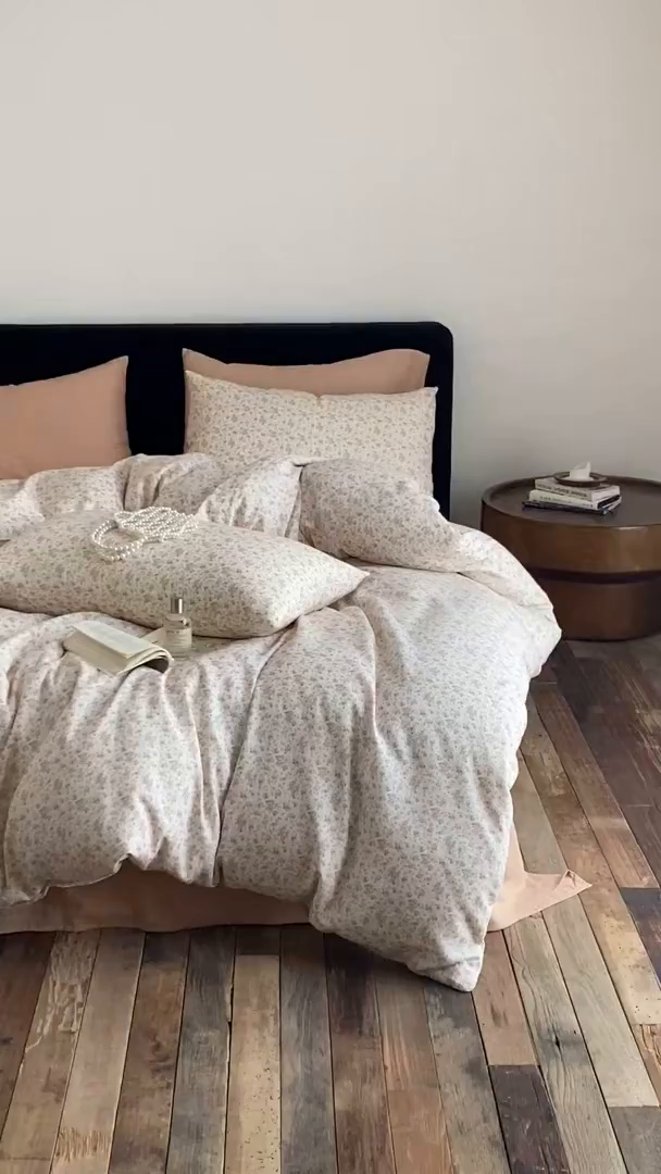 91家纺网 家纺一手货源 找家纺 时光里 2025新款双层纱复古风色系列单品与套件 芊夏-黄