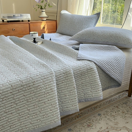 美优兰 2025春夏新款双面天丝高温砂洗床盖 赫拉花园