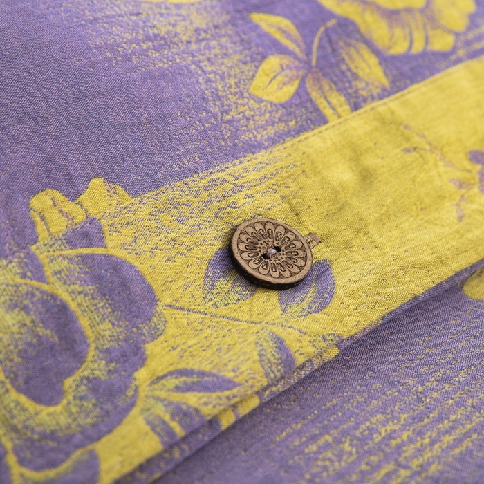 91家纺网 家纺一手货源 找家纺 2025新款全棉色织双层纱纽扣款四件套 云纱-浅紫