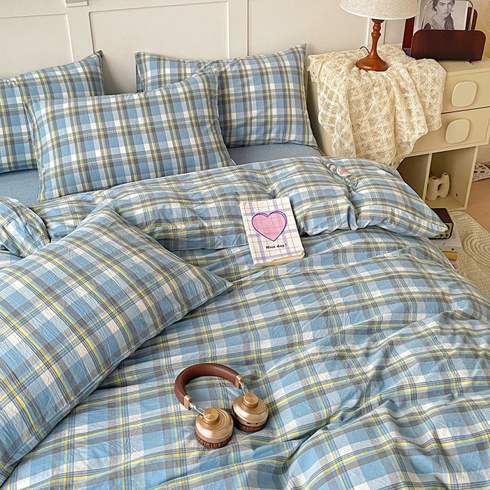 91家纺网 家纺一手货源 找家纺 大柏树 2025新款全棉水洗棉套件-床单四件套 莫妮卡