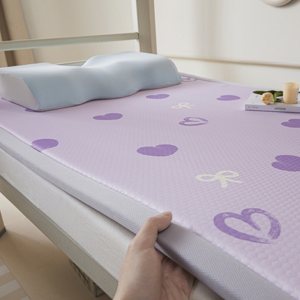 川悦生活 2025新款数码印花冰豆豆凉席床垫-学生床 芋泥心心